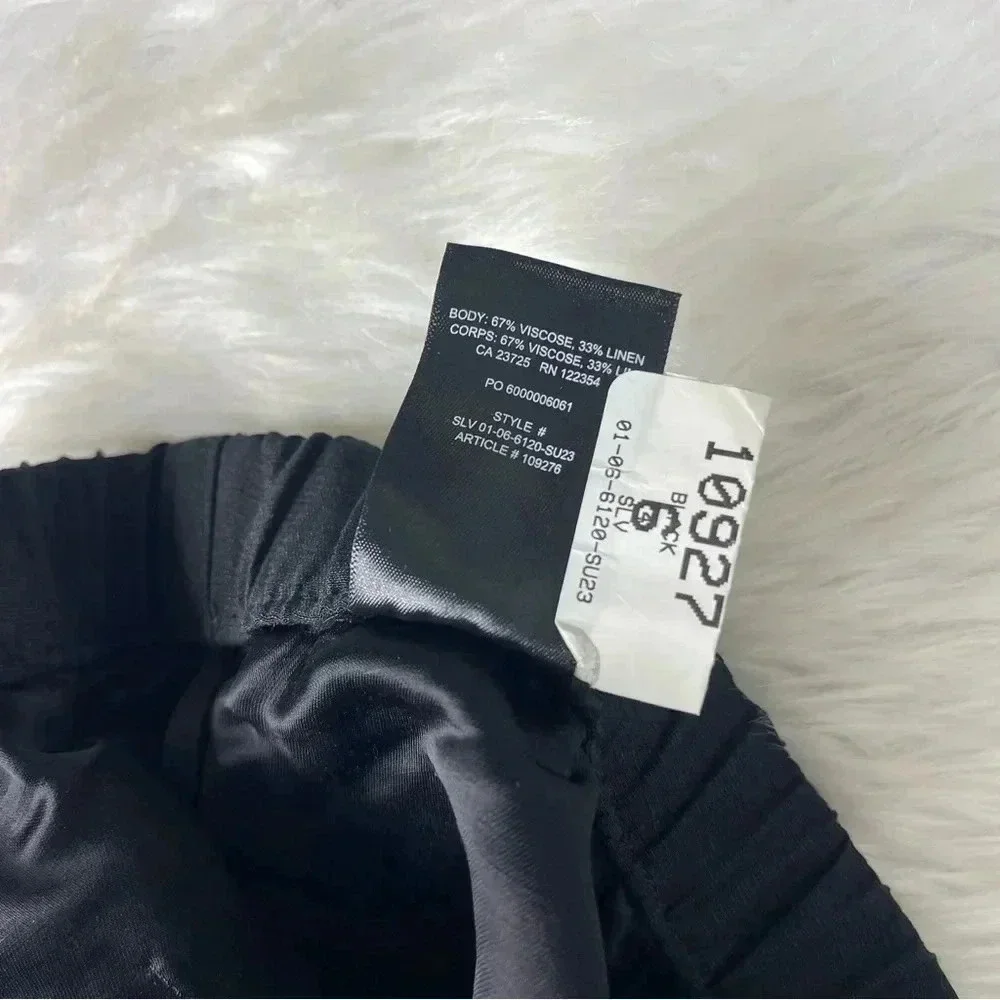Babaton Aritzia Black Cargo Taper Ankle Pants Size 4 Linen Blend